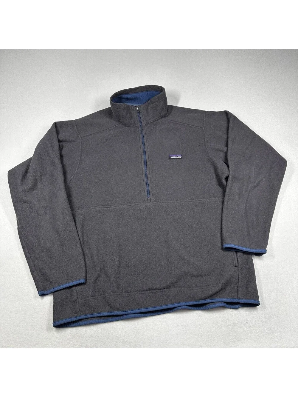 Patagonia Sweater Men's XL Synchilla 1/4 Zip Pullover Gray Polly Fleece